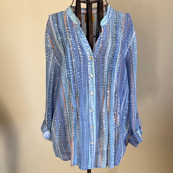 Ruby Rd. Multicolor Striped Button-Down Shirt - Picture 1 of 8